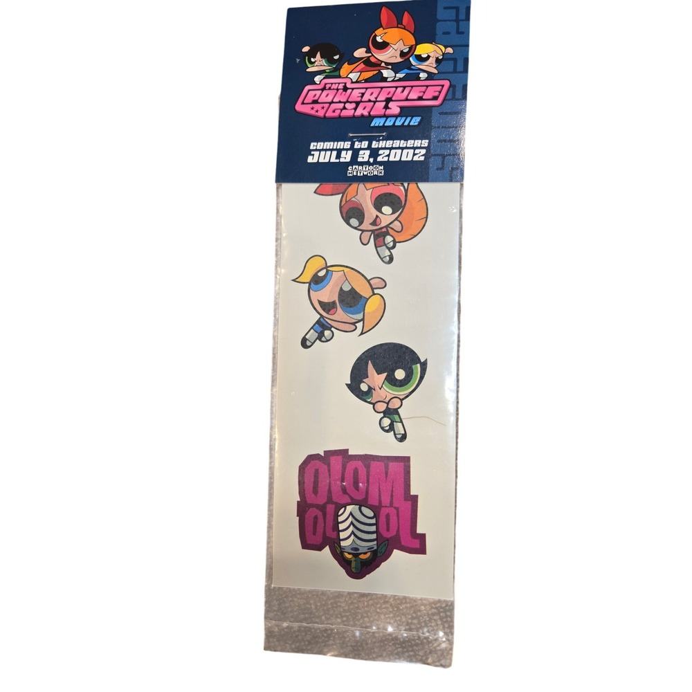 RARE Y2K Powerpuff Girls Movie Temporary Tattoos NWT Cartoon Network Movie Promo - Picture 2 of 3